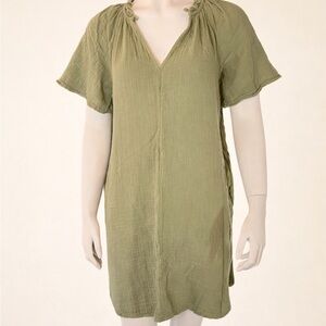 Olive Green Short Sleeve Dress